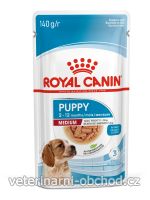 Psi - krmivo - Royal Canin SHN MEDIUM PUPPY Kapsičky 10 x 140G (1 kus v košíku = 1 box)